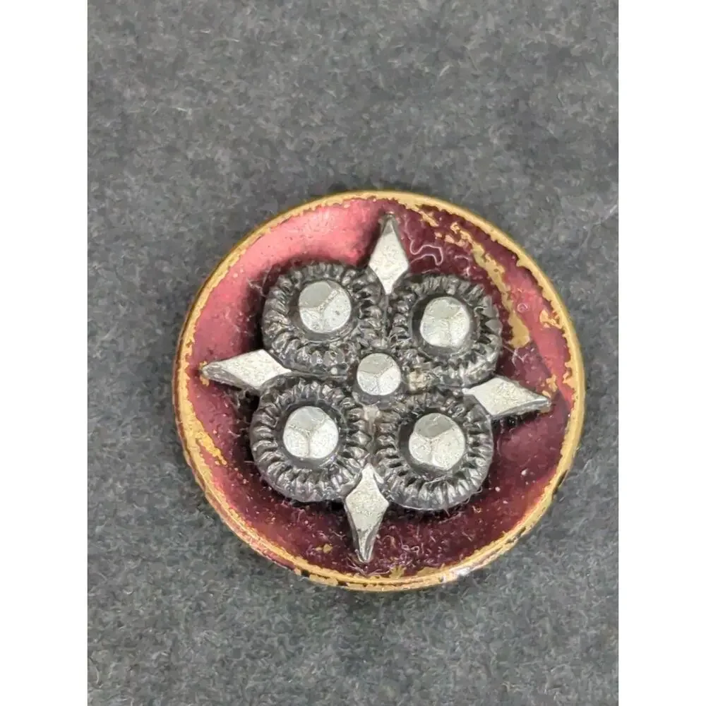 LOT VV of 10 Antique Vintage Victorian Brass Mixed Materials Buttons ESTATE FIND